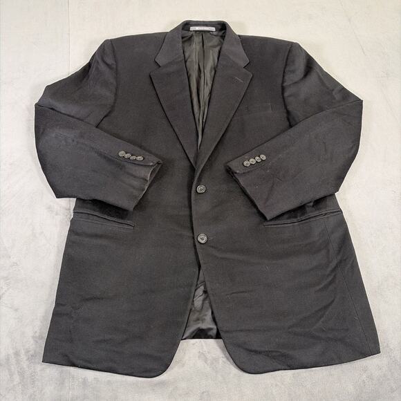 Hickey Freeman Black 100% Pure Cashmere Sport Coat Jacket Made in USA Blazer 43R